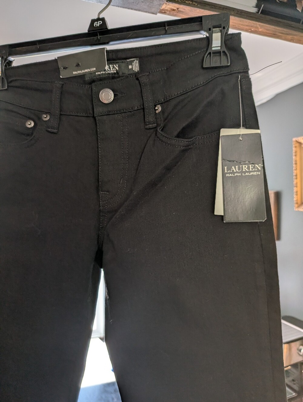 NWT*Ralph Lauren Classic Straight Leg Super Stretch Mid Rise Black Denim S 24/00